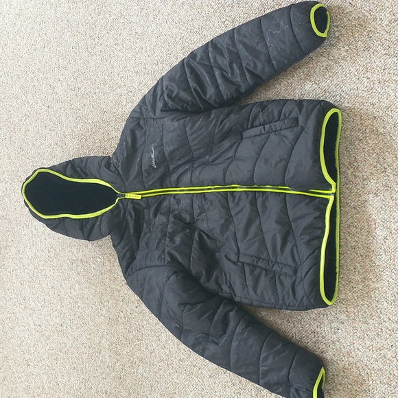 Eddie Bauer Kids Reversible Puffer Jacket Sherpa Large 14/16 - Picture 1 of 5